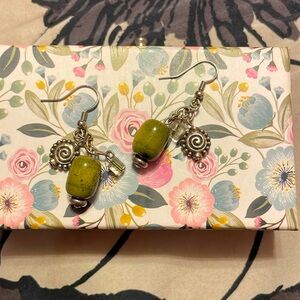 Beautiful handmade glass bead earrings with charms.
